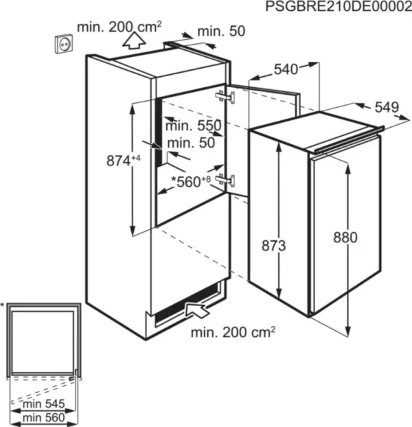 Aeg SKB588E1AS 5000 built-in refrigerator cm. 54 hours 87 - according to 142 - Image 5
