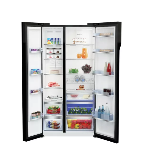 Beko GN 163140 ZGBN Side-by-side refrigerator with freezer – cm. 91 hours 179 – lit. 580 - black glass - Image 2