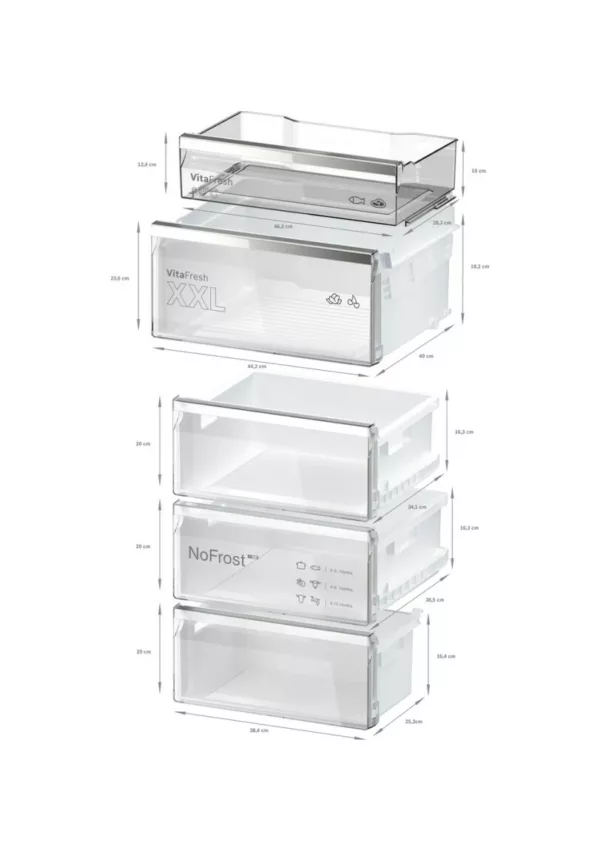 Bosch KGN39AIAT Series 6 Freestanding refrigerator with freezer cm. 60 hours. 203 - lit. 363 - anti-fingerprint stainless steel - Image 6
